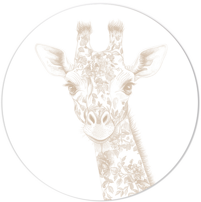 Label2X Muurcirkel kids Muurcirkel kids neutral giraffe Muurcirkel kids neutral giraffe woonaccessoires homedecoratie