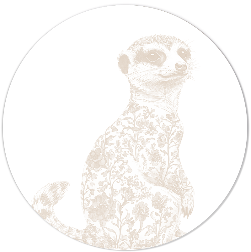 Label2X Muurcirkel kids Muurcirkel kids neutral stokstaartje Muurcirkel kids neutral stokstaartje woonaccessoires homedecoratie