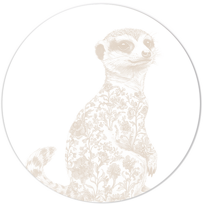 Label2X Muurcirkel kids Muurcirkel kids neutral stokstaartje Muurcirkel kids neutral stokstaartje woonaccessoires homedecoratie