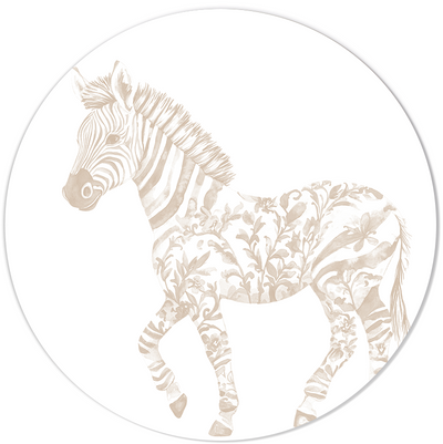 Label2X Muurcirkel kids Muurcirkel kids neutral zebra Muurcirkel kids neutral zebra woonaccessoires homedecoratie
