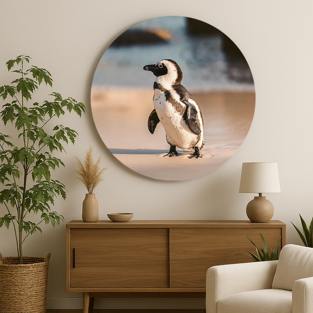 Label2X Muurcirkel Muurcirkel pinguin Muurcirkel pinguin woonaccessoires homedecoratie