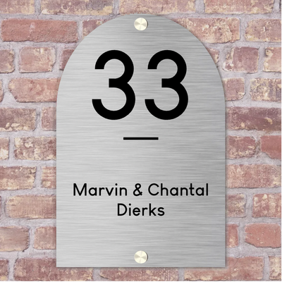 Label2X Naambordje arch Naambordje arch rvs look Naambordje arch rvs look woonaccessoires homedecoratie