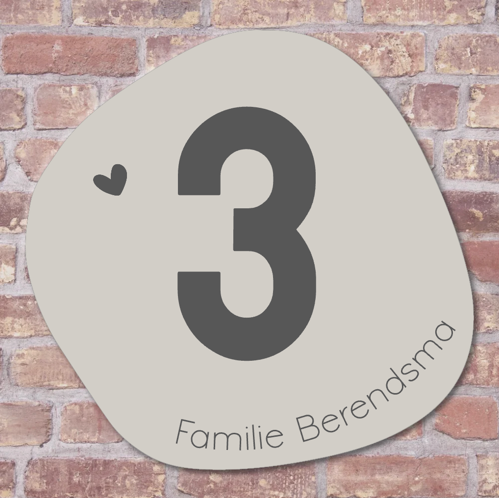Label2X Naambordje rond Naambordje voordeur flowing stone Naambordje voordeur flowing stone woonaccessoires homedecoratie