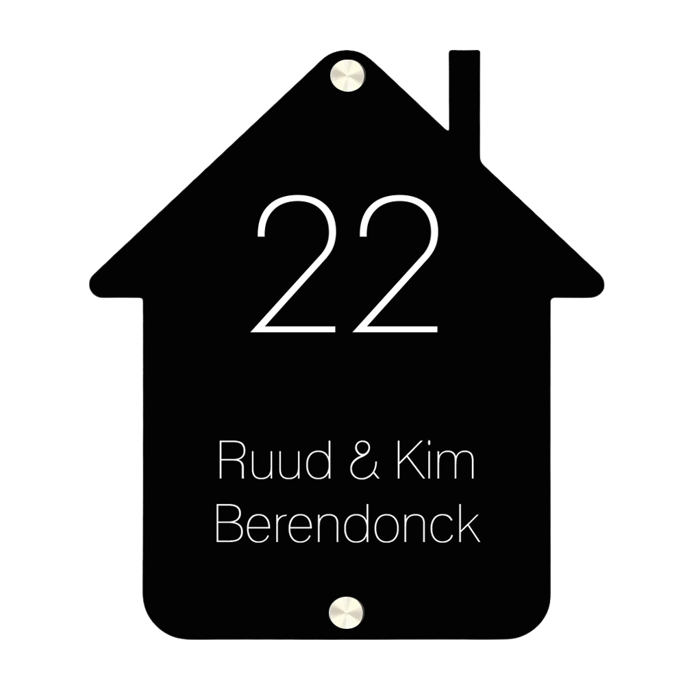 Label2X Naambordje huisje Naambordje voordeur huisje zwart woonaccessoires homedecoratie