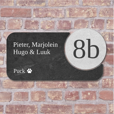 Label2X Naambordje rechthoek Naambordje voordeur moon dark Naambordje voordeur moon dark woonaccessoires homedecoratie