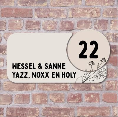 Label2X Naambordje rechthoek Naambordje voordeur moon Naambordje voordeur moon woonaccessoires homedecoratie