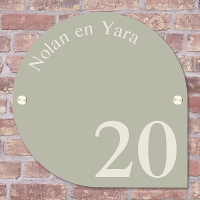 Label2X Naambordje organisch Naambordje voordeur nordic pale groen woonaccessoires homedecoratie