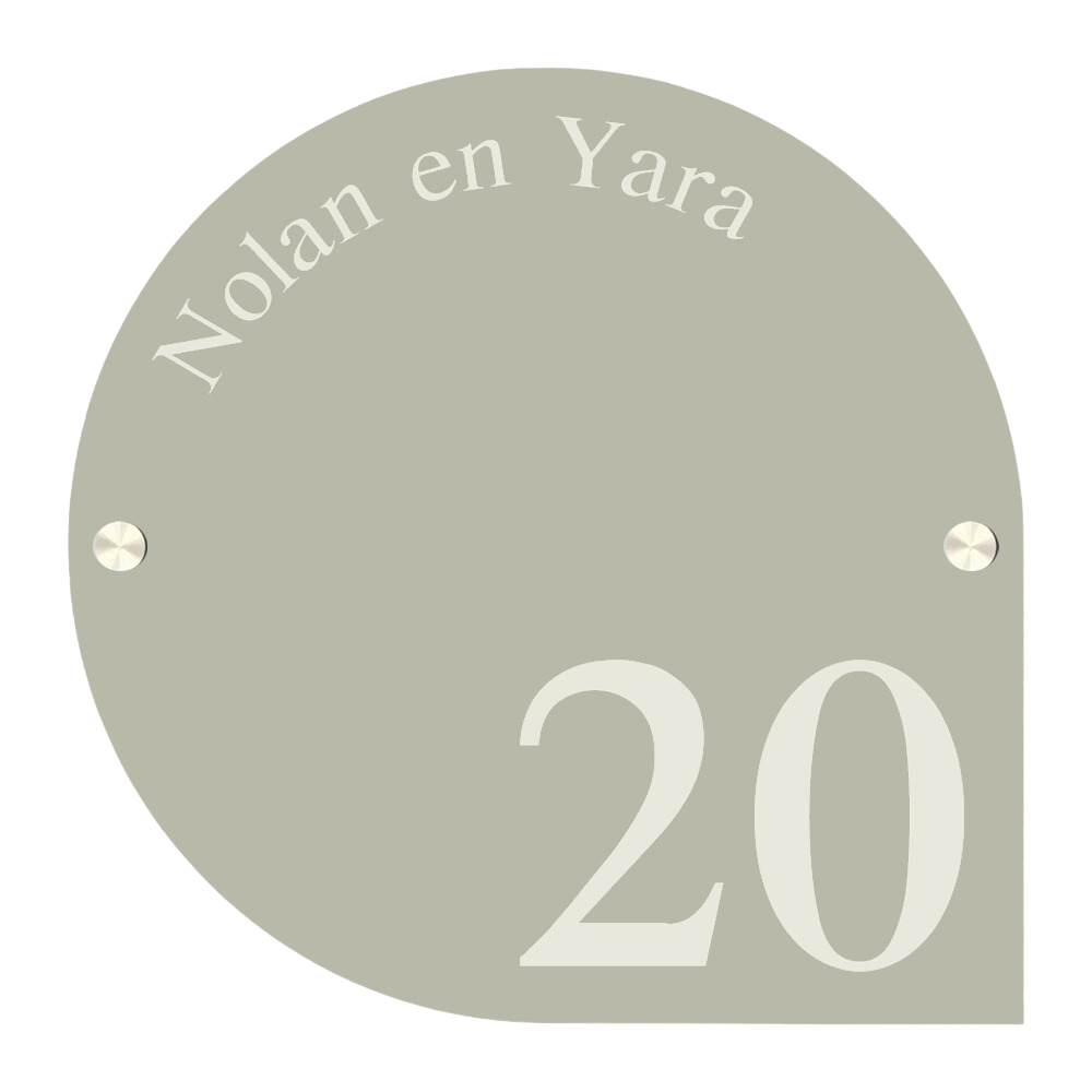 Label2X Naambordje organisch Naambordje voordeur nordic pale groen woonaccessoires homedecoratie