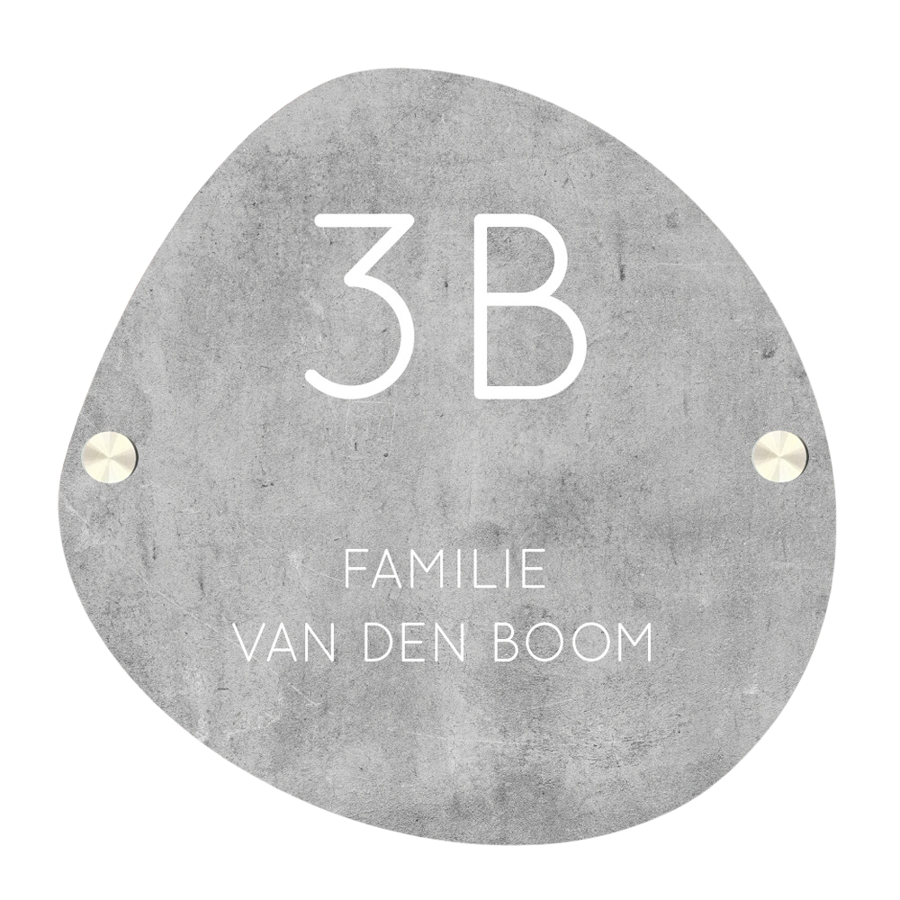 Label2X Naambordje organisch Naambordje voordeur organisch 2.0 betonlook woonaccessoires homedecoratie