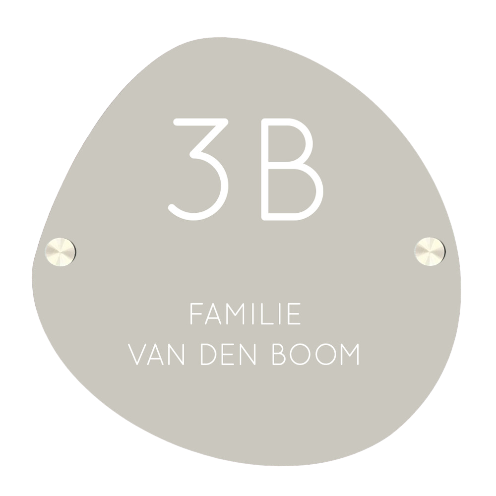 Label2X Naambordje organisch Naambordje voordeur organisch 2.0 groengrijs woonaccessoires homedecoratie