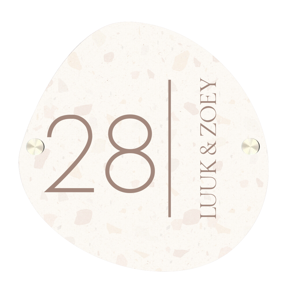 Label2X Naambordje organisch Naambordje voordeur organisch 2.0 minimalist terrazzo woonaccessoires homedecoratie