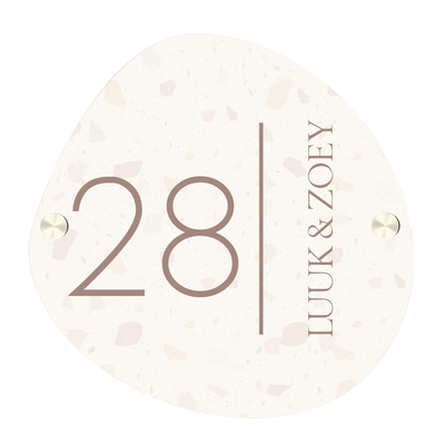 Label2X Naambordje organisch Naambordje voordeur organisch 2.0 minimalist terrazzo woonaccessoires homedecoratie