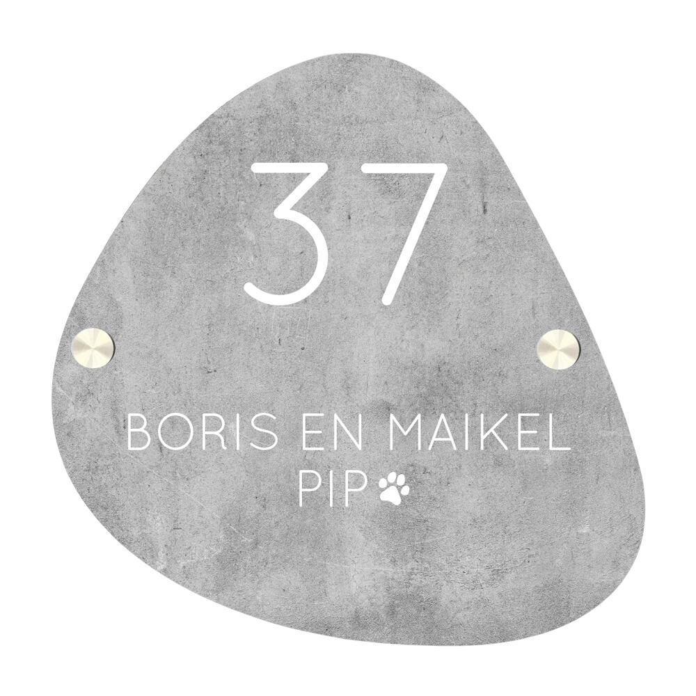 Label2X Naambordje organisch Naambordje voordeur organisch betonlook woonaccessoires homedecoratie