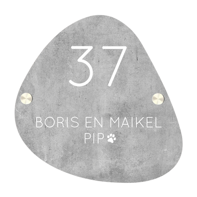 Label2X Naambordje organisch Naambordje voordeur organisch betonlook woonaccessoires homedecoratie