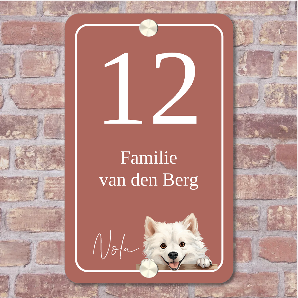 Label2X Naambordje ovaal Naambordje voordeur rechthoek afgerond warm roze Naambordje voordeur rechthoek afgerond warm roze woonaccessoires homedecoratie