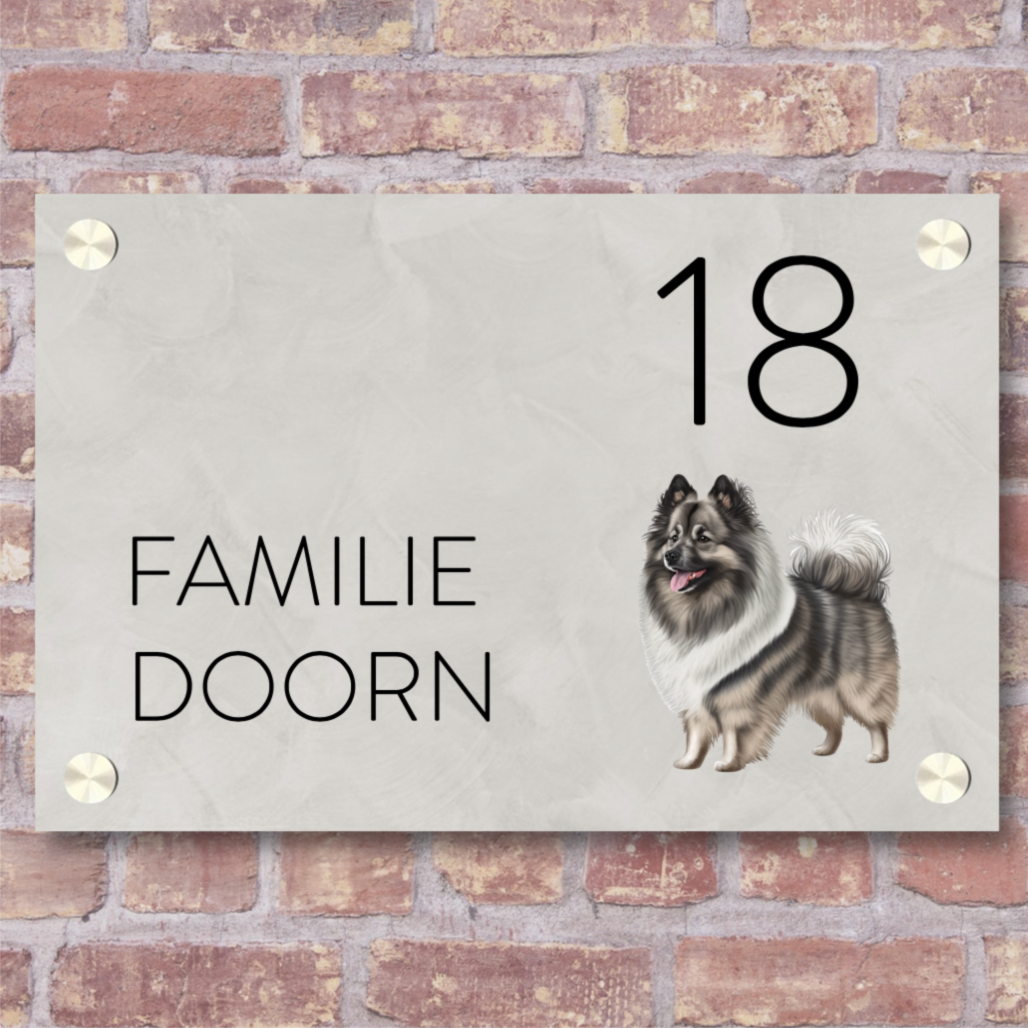 Label2X Naambordje rechthoek Naambordje voordeur rechthoek fullcolour met hond woonaccessoires homedecoratie
