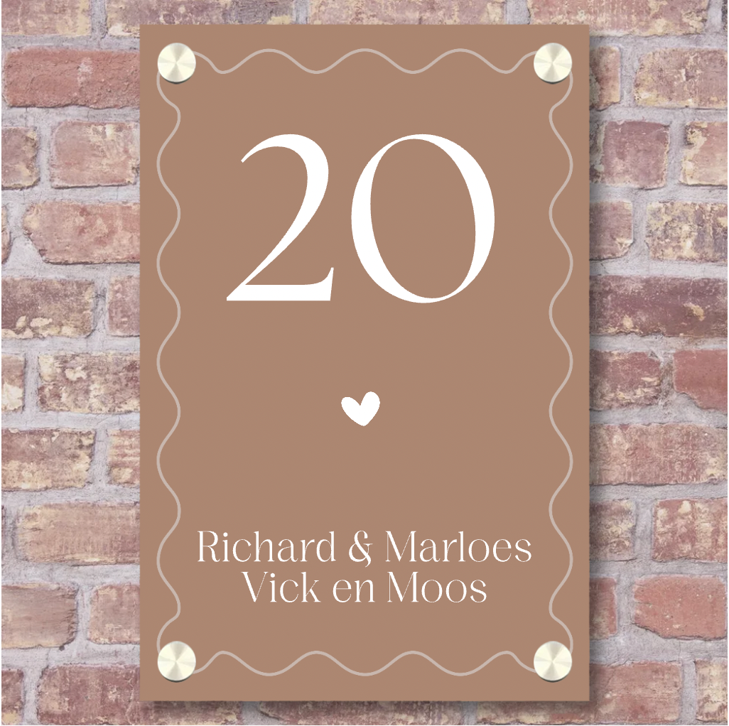 Label2X Naambordje rechthoek Naambordje voordeur rechthoek staand bubbel Naambordje voordeur rechthoek staand bubbel woonaccessoires homedecoratie