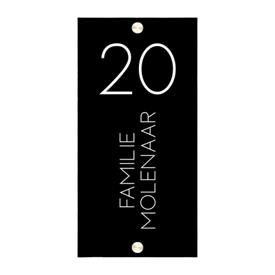 Label2X Naambordje rechthoek Naambordje voordeur rechthoek staand strak zwart woonaccessoires homedecoratie