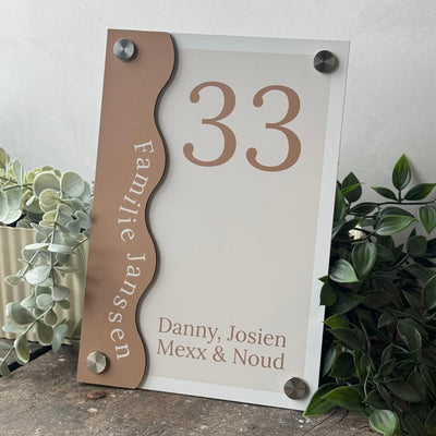 Label2X Naambordje rechthoek Naambordje voordeur rechthoek staand waves Naambordje voordeur rechthoek staand waves woonaccessoires homedecoratie