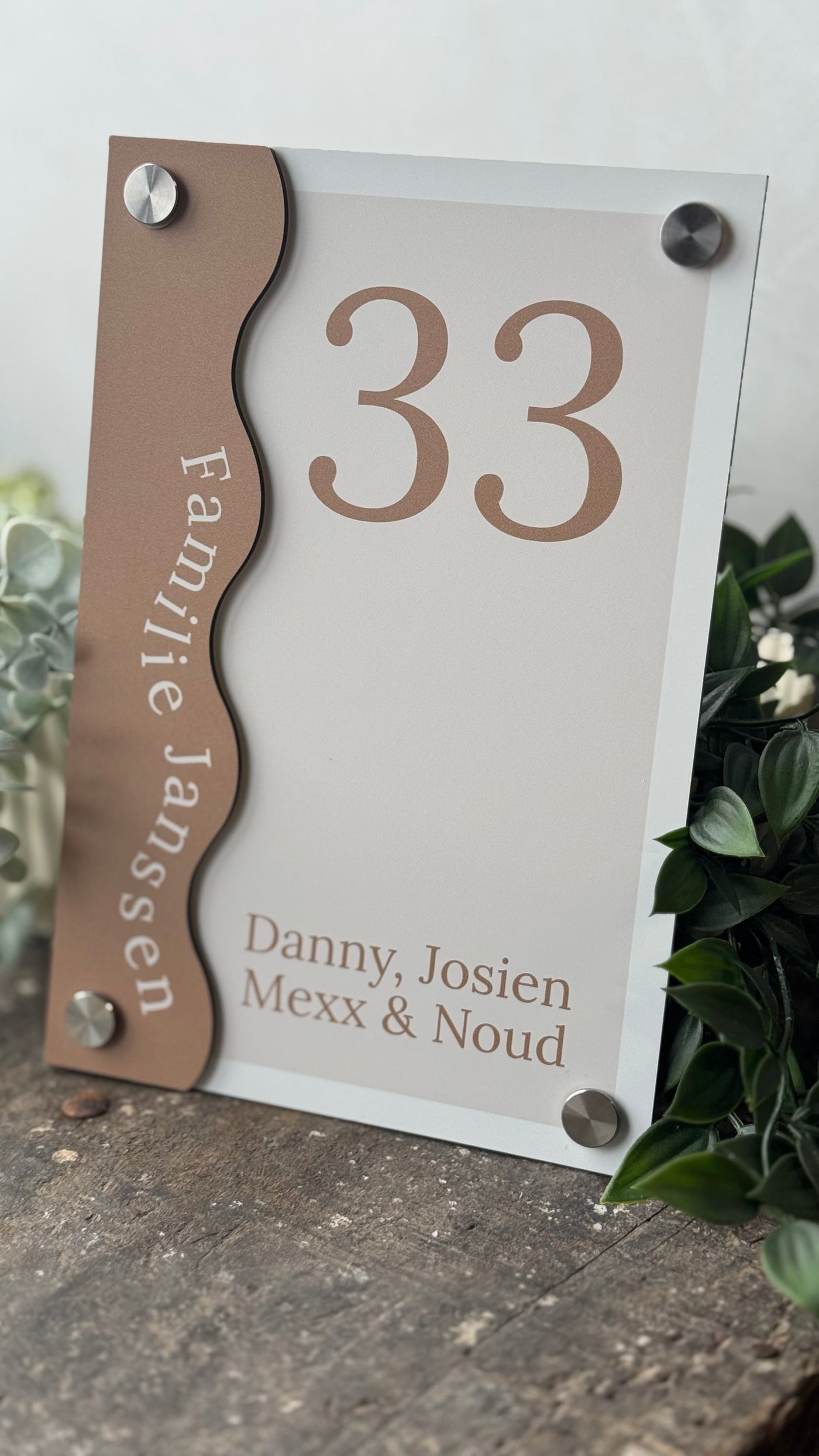 Label2X Naambordje rechthoek Naambordje voordeur rechthoek staand waves Naambordje voordeur rechthoek staand waves woonaccessoires homedecoratie