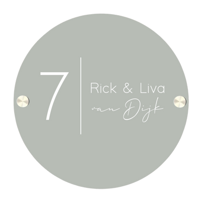 Label2X Naambordje rond Naambordje voordeur rond calm woonaccessoires homedecoratie