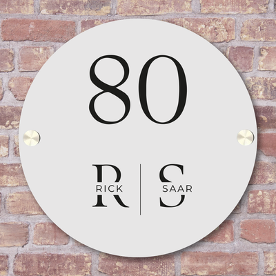 Label2X Naambordje rond Naambordje voordeur rond initialen woonaccessoires homedecoratie
