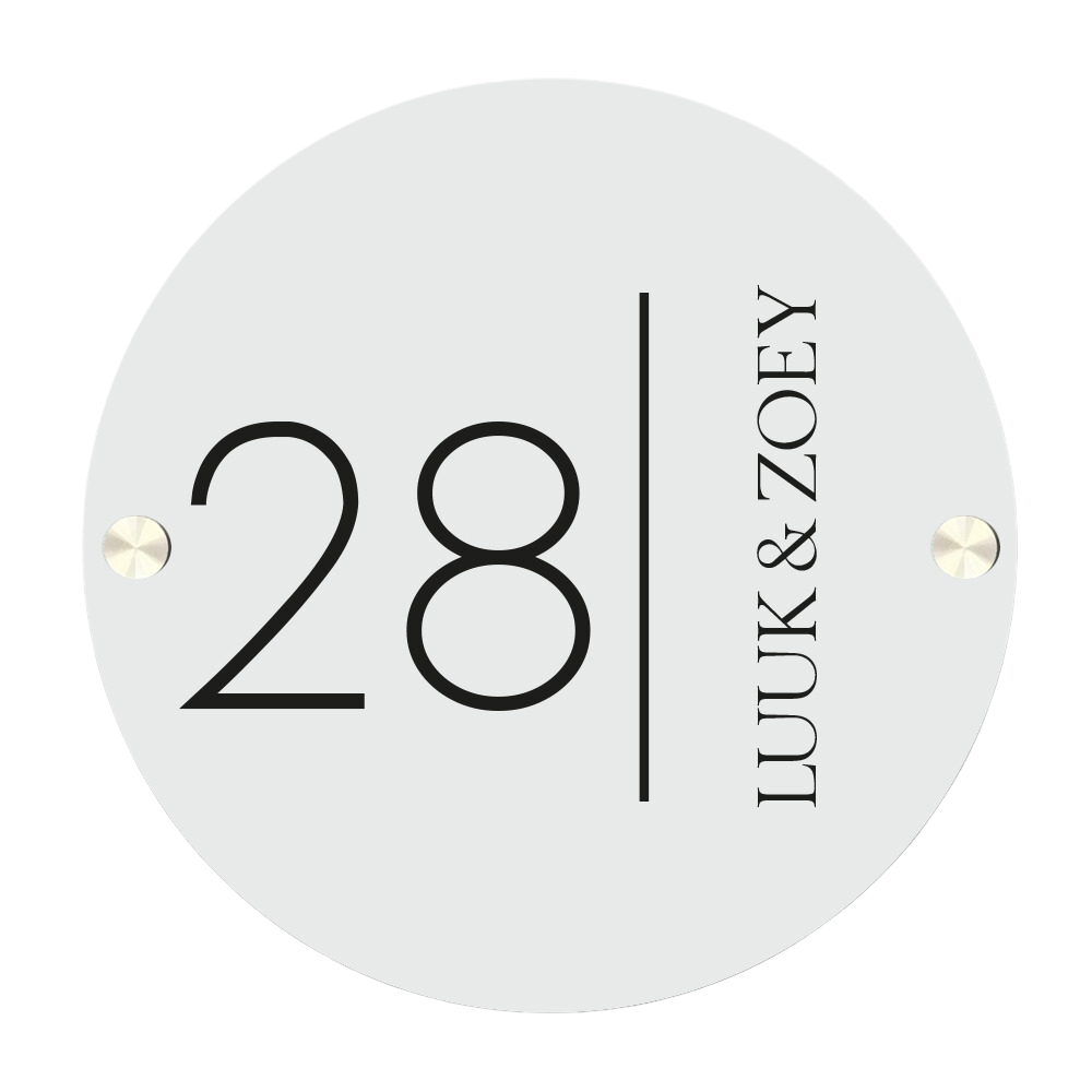 Label2X Naambordje rond Naambordje voordeur rond minimalist grey woonaccessoires homedecoratie