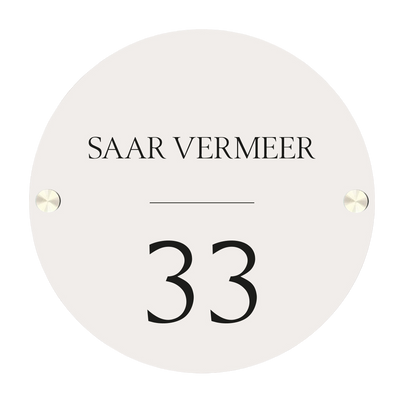 Label2X Naambordje rond Naambordje voordeur rond minimalistic woonaccessoires homedecoratie