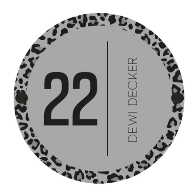 Label2X Naambordje rond Naambordje voordeur rond panter grijs woonaccessoires homedecoratie