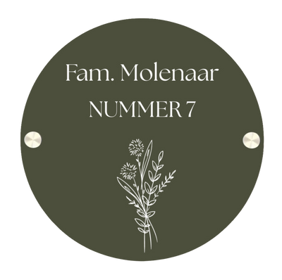 Label2X Naambordje rond Naambordje voordeur rond wildflower 2 woonaccessoires homedecoratie
