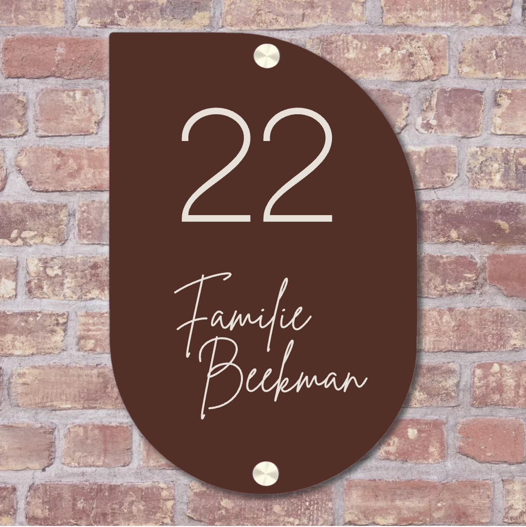 Label2X Naambordje scandi Naambordje voordeur scandi choco Naambordje voordeur scandi choco woonaccessoires homedecoratie