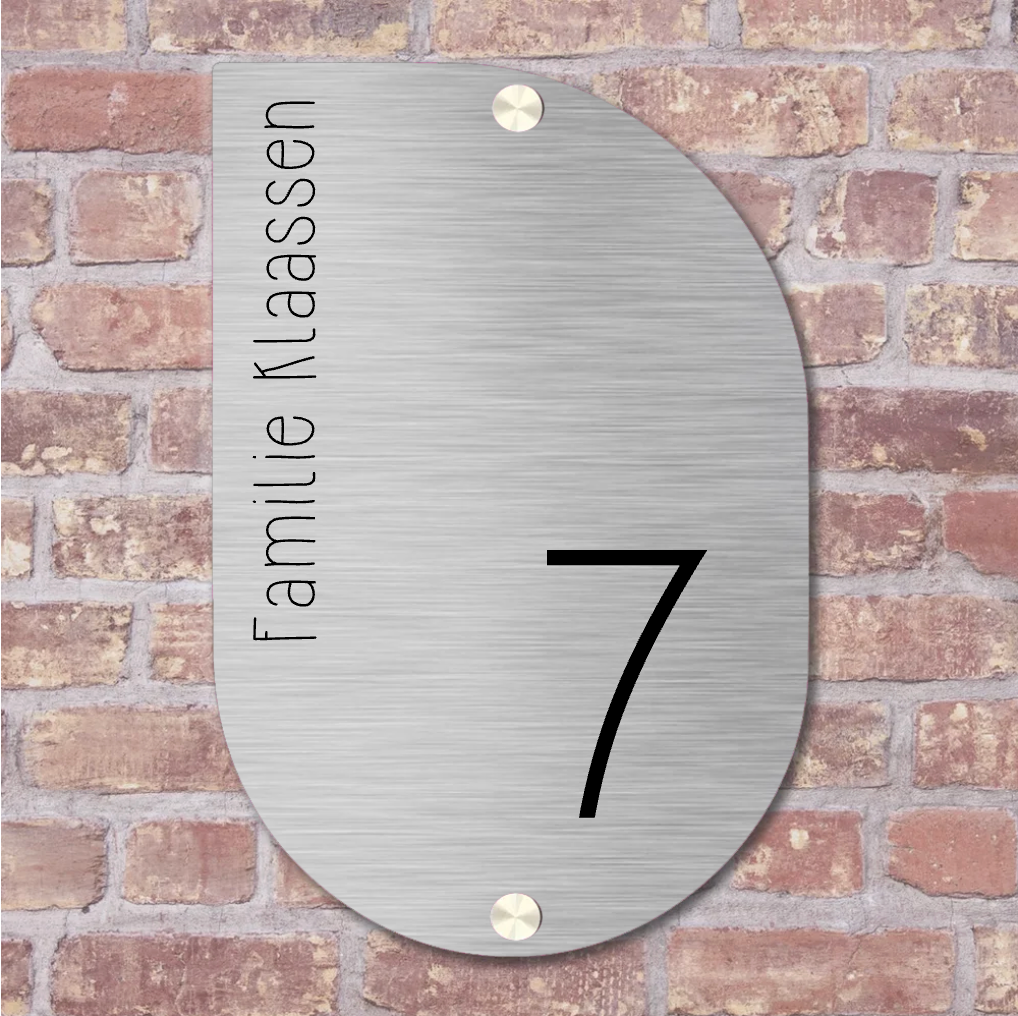 Label2X Naambordje scandi Naambordje voordeur scandi rvs-look Naambordje voordeur scandi rvs-look woonaccessoires homedecoratie