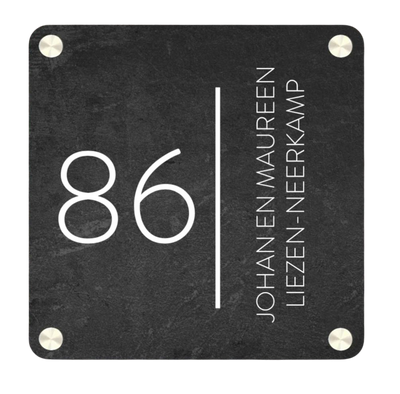 Label2X Naambordje vierkant Naambordje voordeur vierkant afgeronde hoeken woonaccessoires homedecoratie