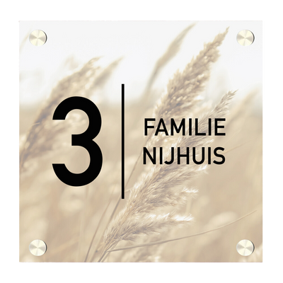 Label2X Naambordje vierkant Naambordje voordeur vierkant bold grain woonaccessoires homedecoratie
