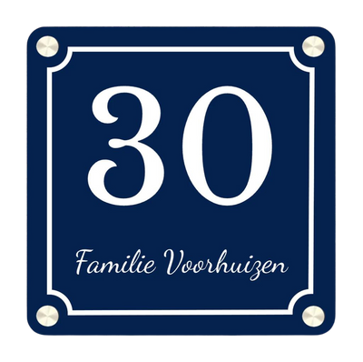 Label2X Naambordje vierkant Naambordje voordeur vierkant emaille look afgeronde hoeken woonaccessoires homedecoratie