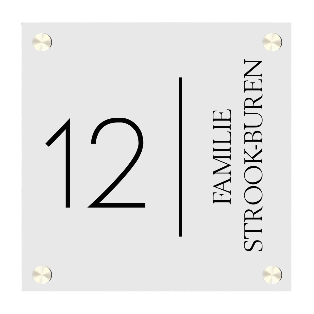 Label2X Naambordje vierkant Naambordje voordeur vierkant minimalist grey woonaccessoires homedecoratie