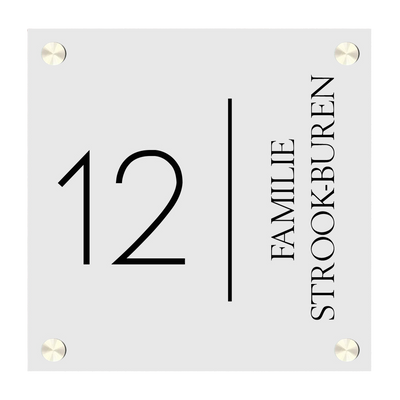 Label2X Naambordje vierkant Naambordje voordeur vierkant minimalist grey woonaccessoires homedecoratie
