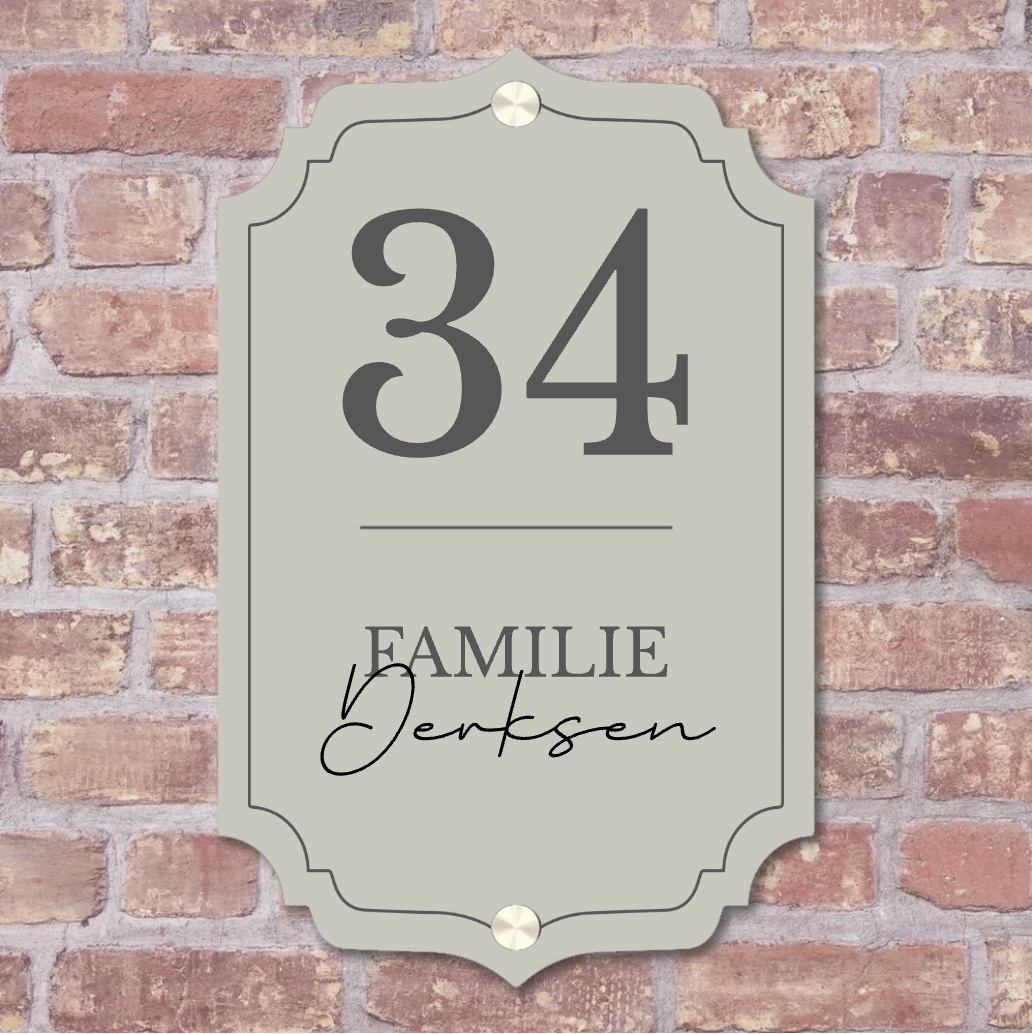 Label2X Naambordje ovaal Naambordje voordeur vintage Naambordje voordeur vintage woonaccessoires homedecoratie