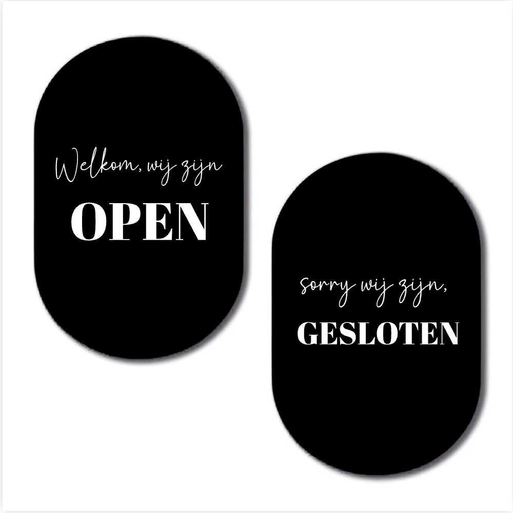 Label2X Alles voor je shop Ontwerp eigen open & gesloten bordje ovaal Ontwerp eigen open & gesloten bordje ovaal woonaccessoires homedecoratie