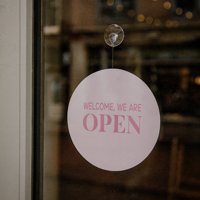 Label2X Alles voor je shop Open en gesloten bordje blush pink Open en gesloten bordje blush pink woonaccessoires homedecoratie