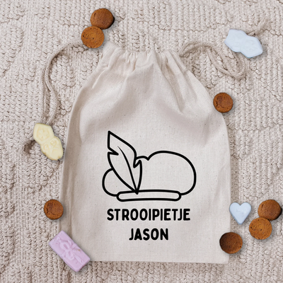 Label2X Sinterklaas Pepernootzakje strooipietje met naam Pepernootzakje strooipietje met naam woonaccessoires homedecoratie
