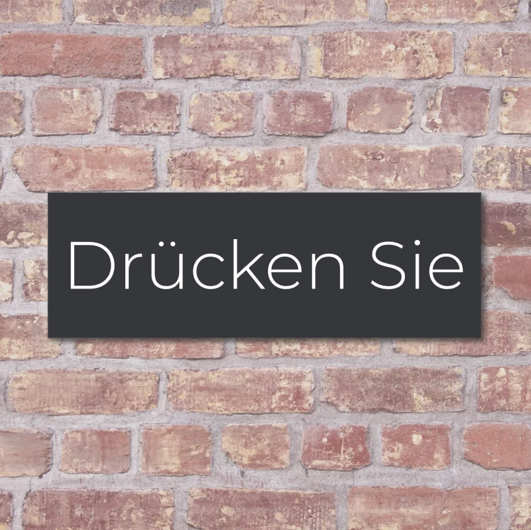 Label2X deurbordje bedrijf Schild für Shop Drücken Sie woonaccessoires homedecoratie