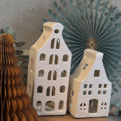 Label2X Kerstmis Set witte huisjes Set witte huisjes woonaccessoires homedecoratie