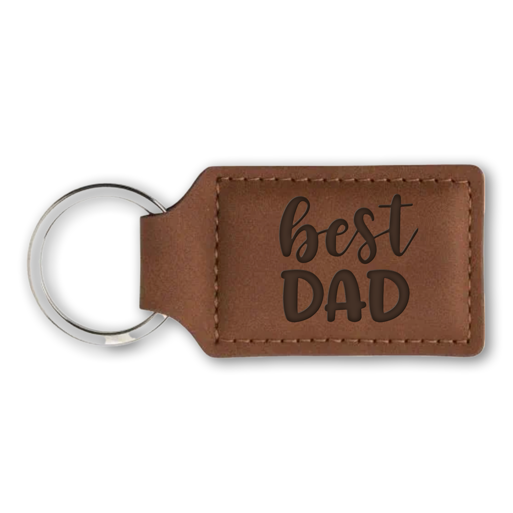 Label2X Sleutelhanger bruin best dad gepersonaliseerd woonaccessoires homedecoratie