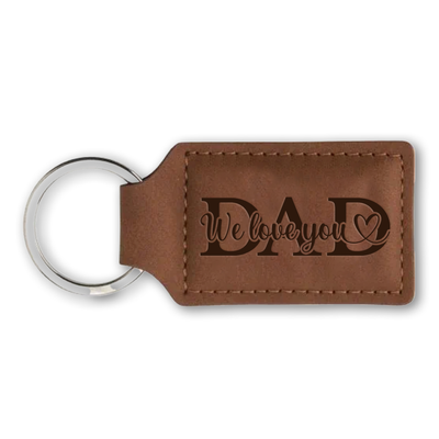 Label2X Sleutelhanger Sleutelhanger bruin dad we love you woonaccessoires homedecoratie