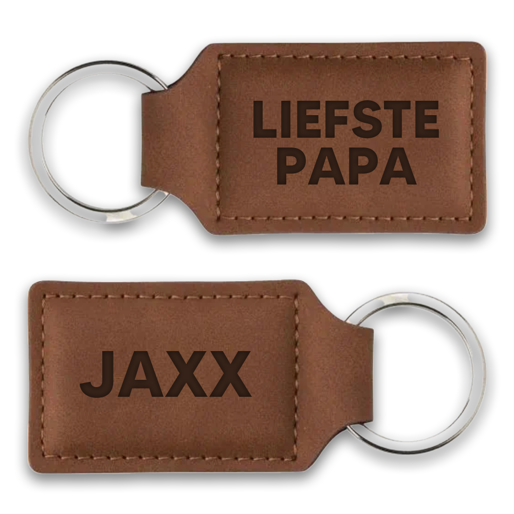 Label2X Sleutelhanger Sleutelhanger bruin liefste papa gepersonaliseerd woonaccessoires homedecoratie