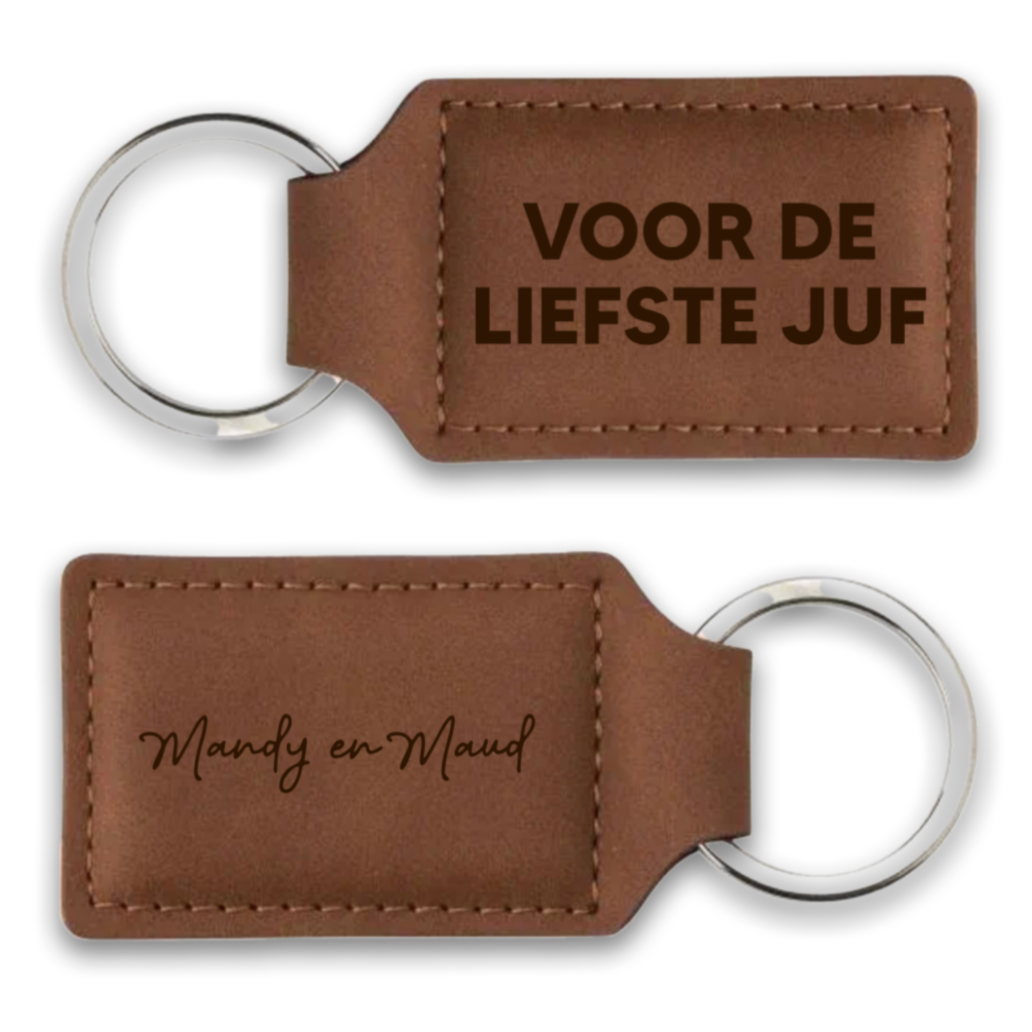 Label2X Sleutelhanger Sleutelhanger bruin volledig gepersonaliseerd woonaccessoires homedecoratie