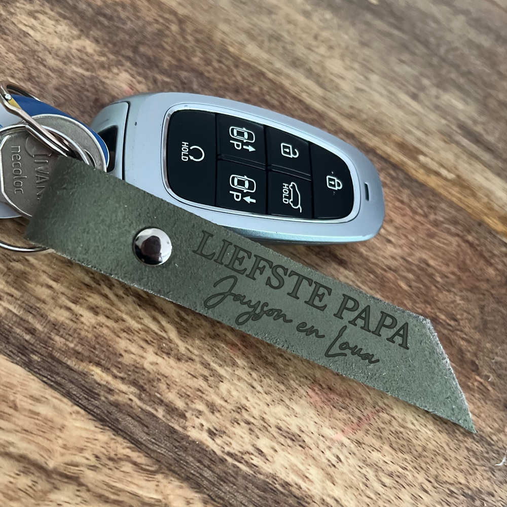 Label2X Kerstmis Sleutelhanger leer liefste papa woonaccessoires homedecoratie