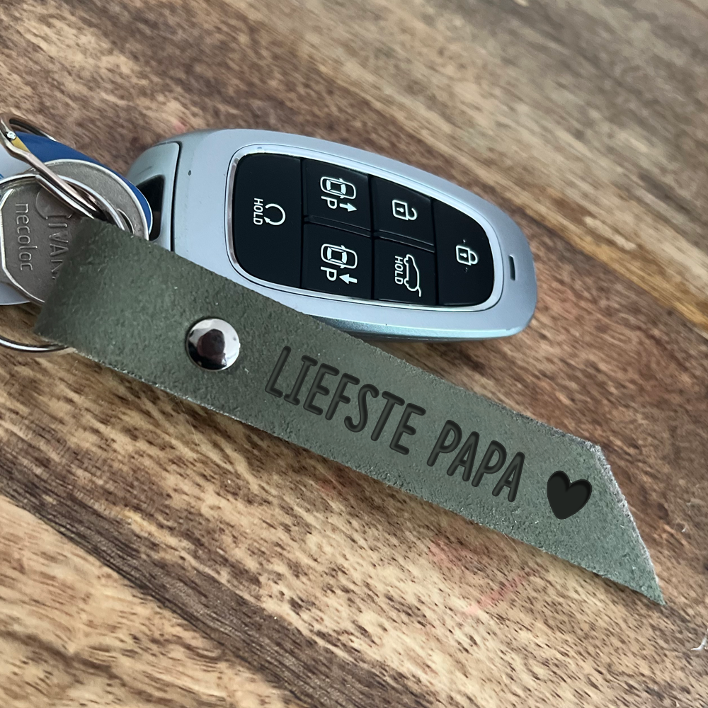 Label2X Kerstmis Sleutelhanger leer liefste papa woonaccessoires homedecoratie