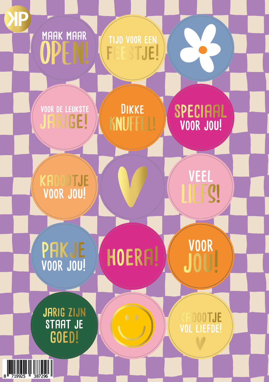 Label2X Kaarten Stickervel grid met goudfolie Stickervel grid met goudfolie woonaccessoires homedecoratie